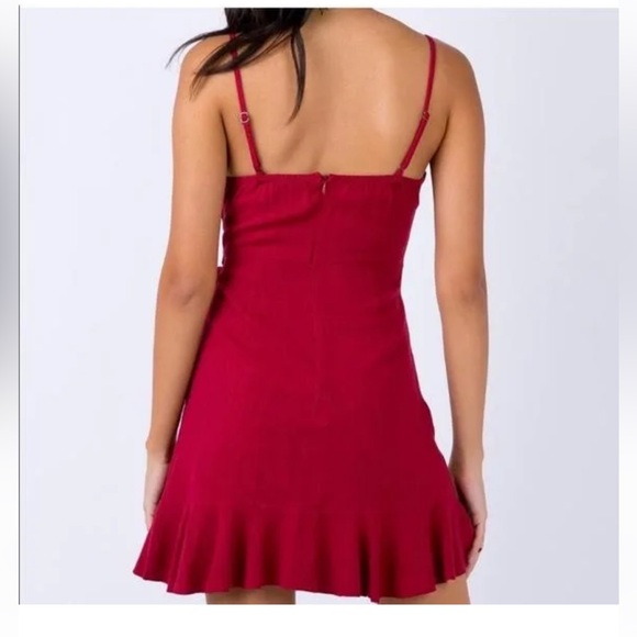 Princess Polly Dresses Princess Polly Caedere Mini Dress Maroon - Picture 2 of 4